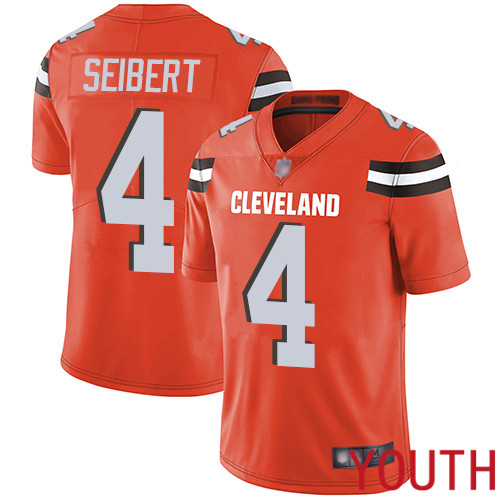Cleveland Browns Austin Seibert Youth Orange Limited Jersey #4 NFL Football Alternate Vapor Untouchable->youth nfl jersey->Youth Jersey